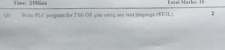  Write Pl. program tor 2 bit OR gate ustng any iext