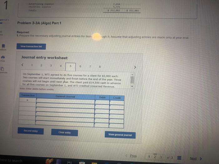 along with descriptions of Items a thiroughi in that require odjusting entries