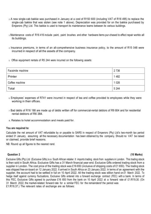 financial manager of Emperors (Phy) Lid, a property company earning is income