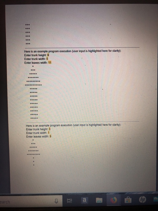 a tree based on user specifications. The starter program draws a tree,
