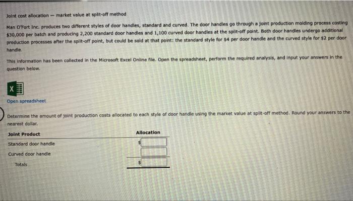  please answer all 4 for a thumbs up pleaseeeee Joint cost