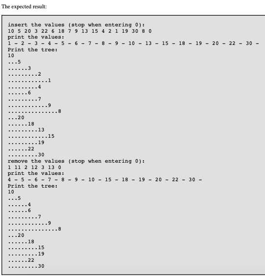 Implement the BinarySearchTree ADT in a file BinarySearchTree.h exactly as shown below.