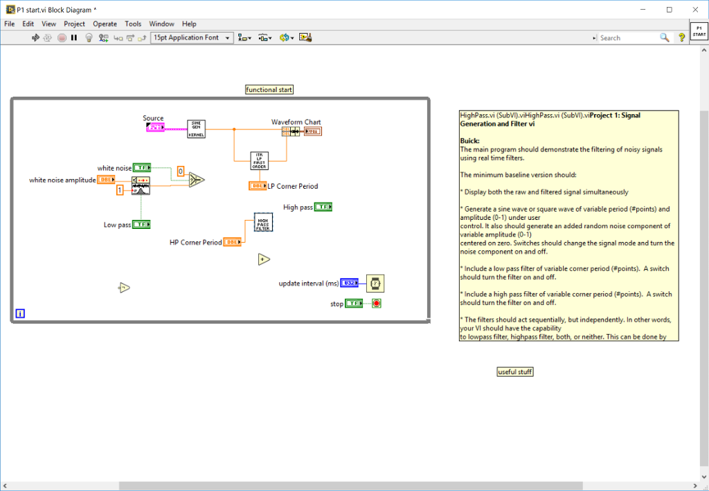 P1 start.vi Block Diagram File Edit View Project Operate Tools Window