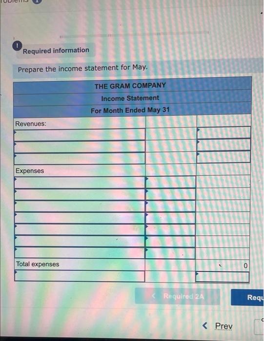 questions displayed below) Gabi Gram started The Gram Company, a new business
