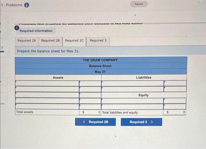 transactions during its first month of operations. May 1 G. Gram invested