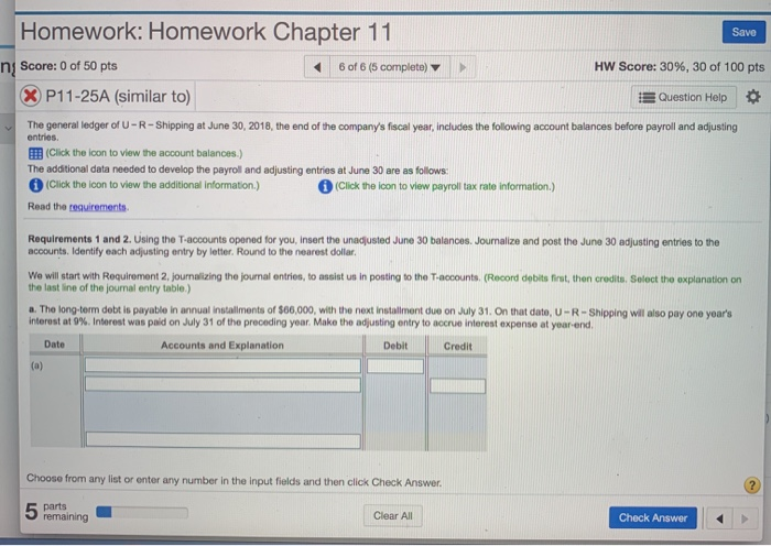  please help with this problem in Homework: Homework Chapter 11 Save