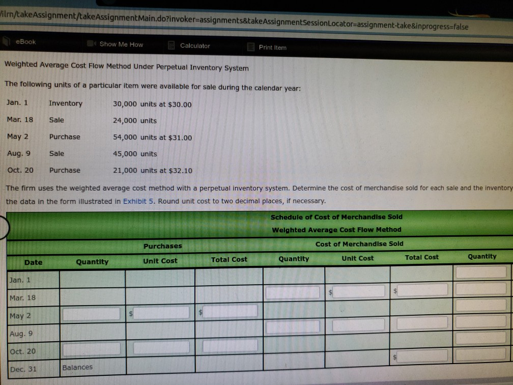 Wilmn/take Assignment/take AssignmentMain.do?invoker=assignments&take AssignmentSessionLocator assignment-take&inprogress=false eBook Show Me How I Calculator