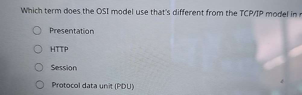  Which term does the OSI model use that's different from the