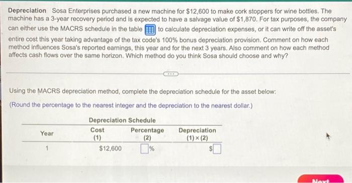 the contents of the data table below into a breadsheet.) ounded Depreciation