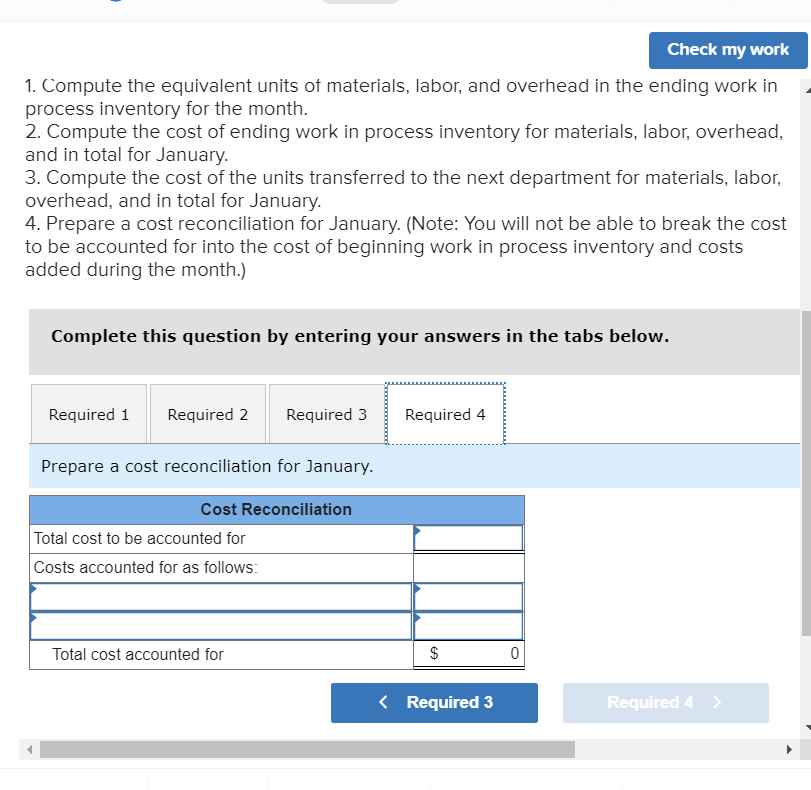 work in process inventory and the costs added during January amounted to