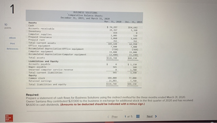 of Business Solutions, decides to prepare a statement of cash flows for