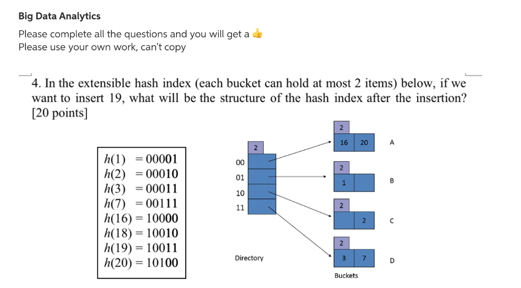 Big Data Analytics Please complete all the questions and you will