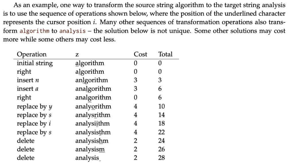 compute edit distance in The edit distance d(x,y) of two strings of