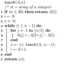 Write a recurrence relation describing the WORST case running time of each