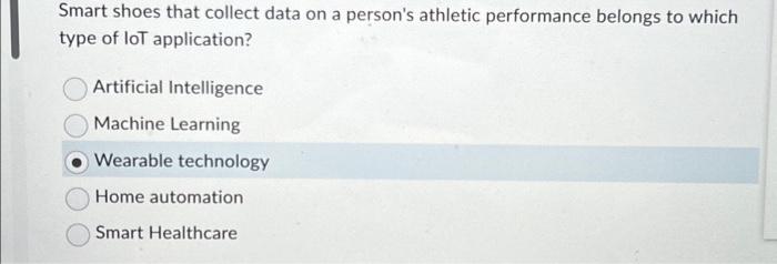  Smart shoes that collect data on a person's athletic performance belongs