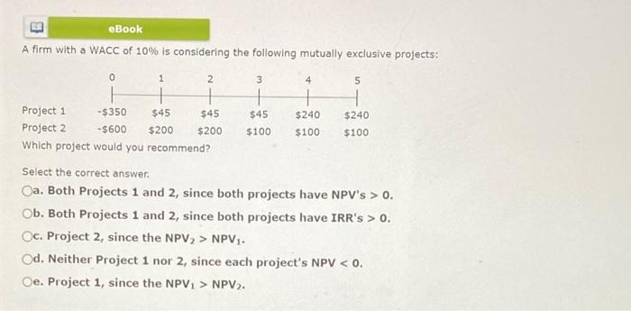 for 8 years, and its WACC is 9%. What is the i