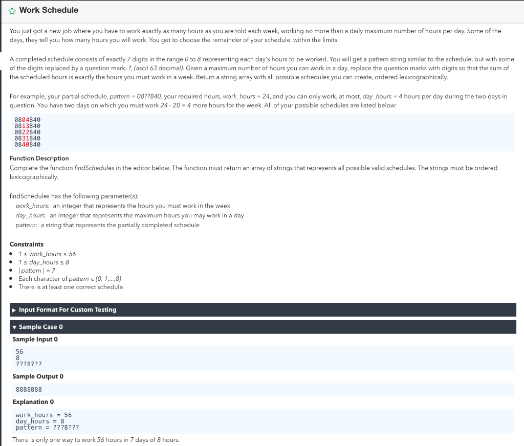 Work Schedule: Python 3 Please Work Schedule You just got a new