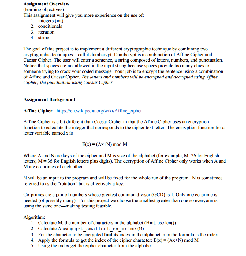  please answer it with python code. Assignment Overview (learning objectives) This