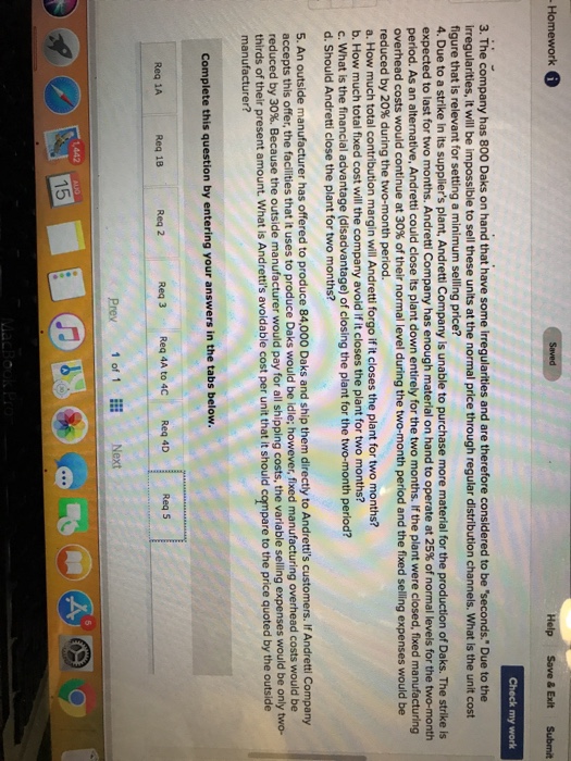 you for your help and time. Homework Help Save & ExitSubn Andretti