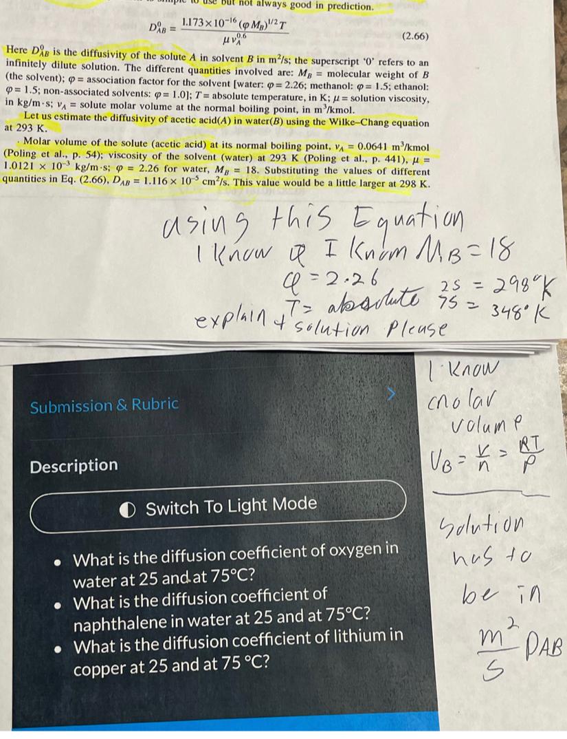  This is a Mass transfer question please explain the diffusivity question.