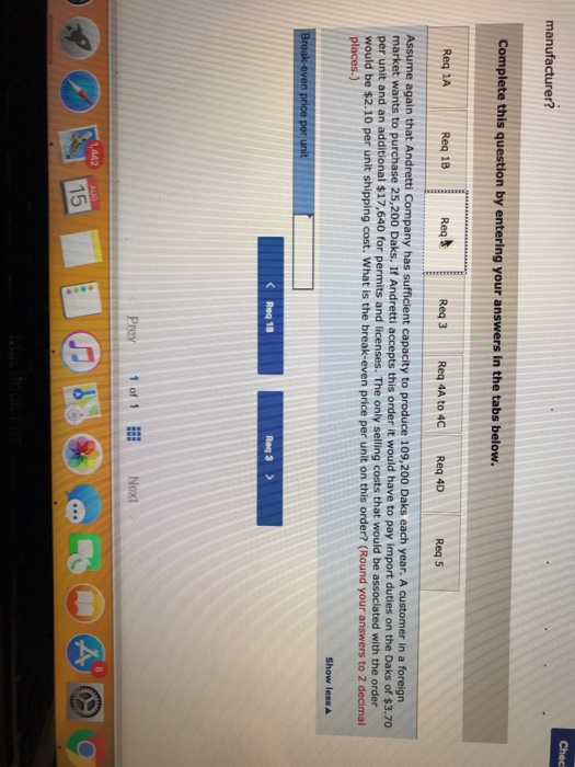 per unit. The company's unit costs at this level of activity are