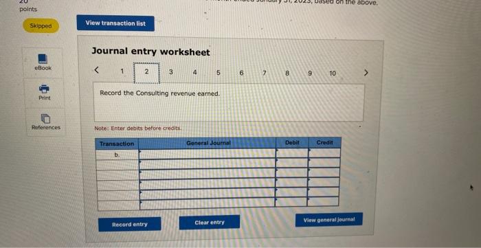 analysis of the unadjusted trial balance at January 31, 2023, the following