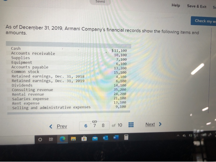  Saved Help Save & Exit S Check my w As of