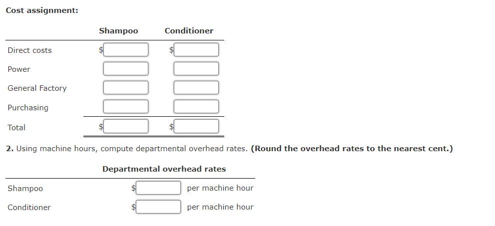 Jasmine Company manufactures both shampoo and conditioner, with each product manufactured in
