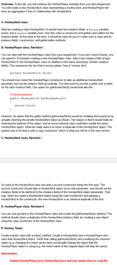 This code needs to be edited: public class HockerPlayer { String name;
