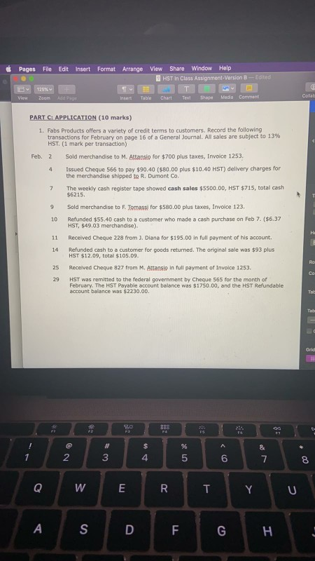 Payable account and an HST Refundable account covering the month of June.
