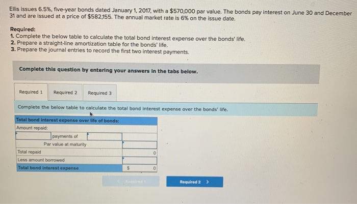  Ellis issues 6.5%, five-year bonds dated January 1, 2017, with a
