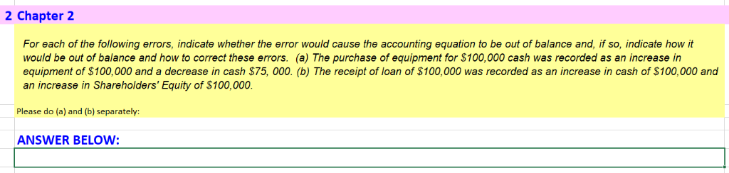  2 Chapter 2 For each of the following errors, indicate whether