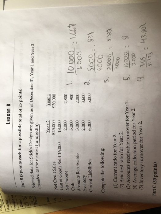  Lesson 8 ni B (5 points each for a possible total
