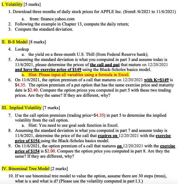 Old MathJax webview Need help from question 5 to 10 1. Volatility