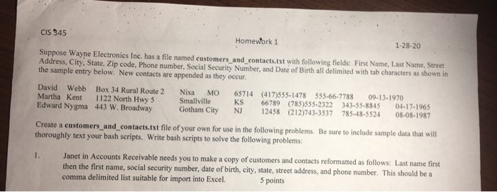 Using Unix terminalPlease write the following script in bash Screenshoot and label