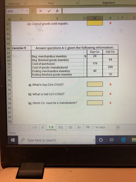 information for Kwant Co, answer questions a-e. Beginning finished goods inventory Beginning