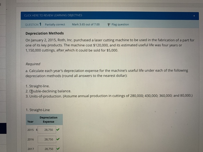  Please complete straight line and double declining balance. CLICK HERE TO