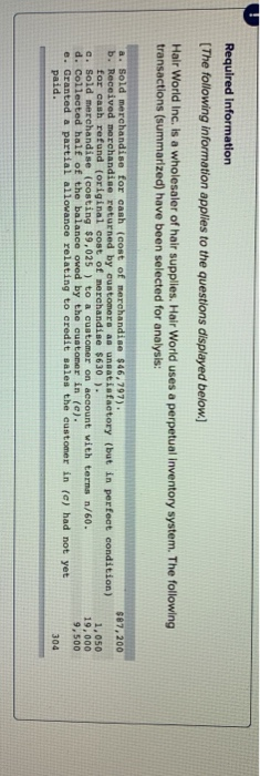 Need help with the journal entry worksheet. Required Information (The following information