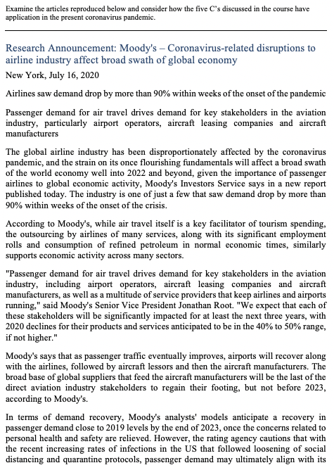 Examine the articles reproduced below and consider how the five C's