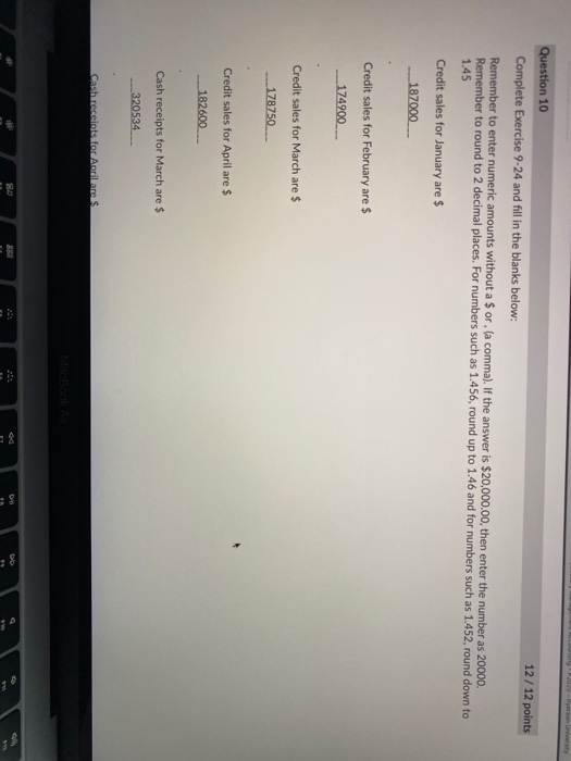 in total for the 2 months NOTE: round all numbers to the