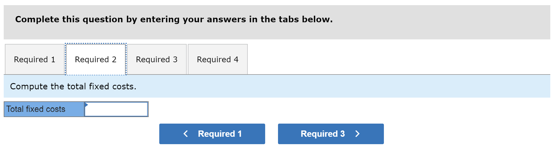 Question 1 Part C) Tempo Company's fixed budget (based on sales of