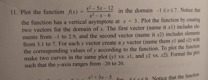  ANSWER USING MATLAB USE THE FPLOT COMMAND 11. Plot the function