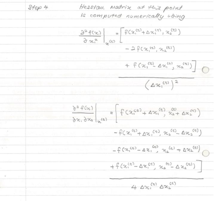 not met, go to step 4 . Searan Direction: Hessian Matrix, 2f(x(0))