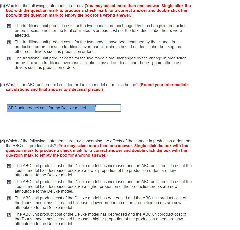 the direct labor-hour requirement for the Deluxe model dropped from 5 hours