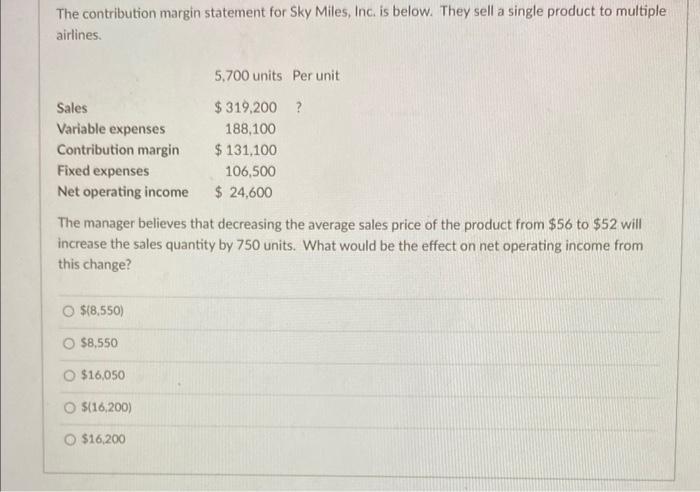 company sells 5,300 units. What is its net operating income? $15,400$2,200$22,874$24,600 The