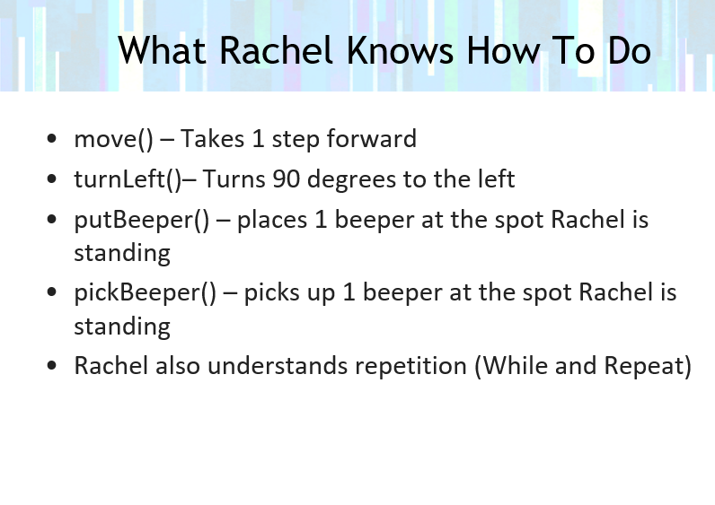 may be empty. e Rachel's job is to collect all beepers in