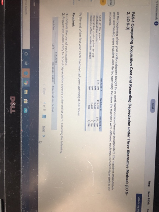  9 Homework Help Seven Check my w PA9-1 Computing Acquisition Cost