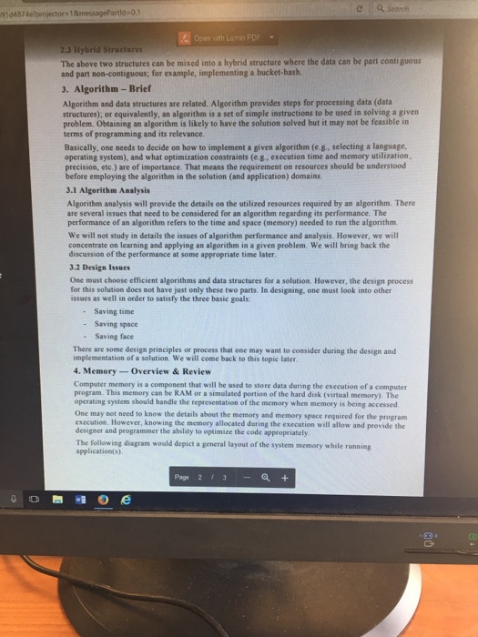 to screen as CIS 27 Data Structures Laney College YourNase Assigneent Information
