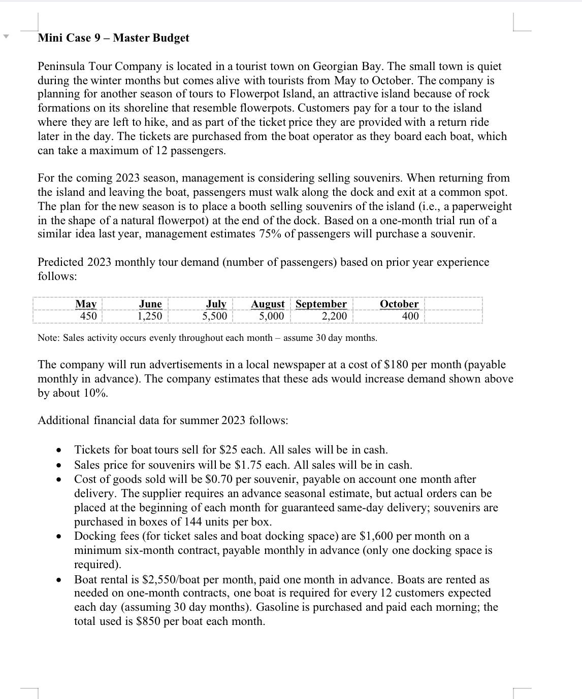 Question 5 is the priority, that's all i need. Mini Case 9