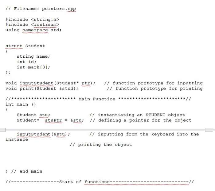the reference, and dereference operators to pass a structure instance by reference
